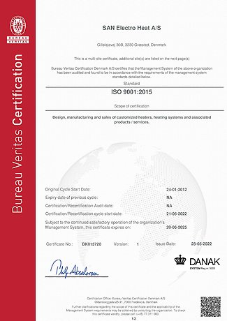 SAN ISO 9001 Certificate